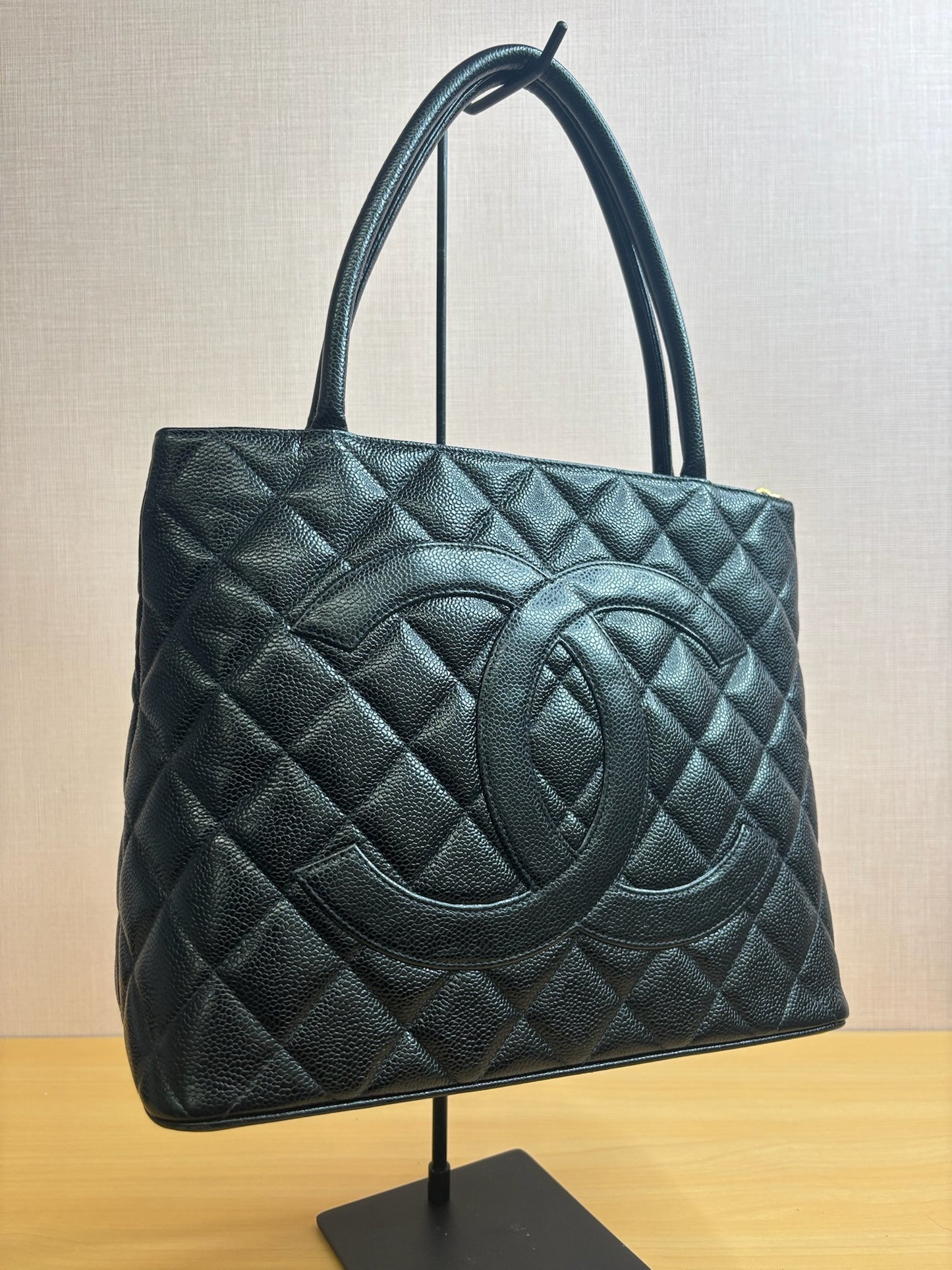 Chanel Medallion Tote in Black Caviar Leather