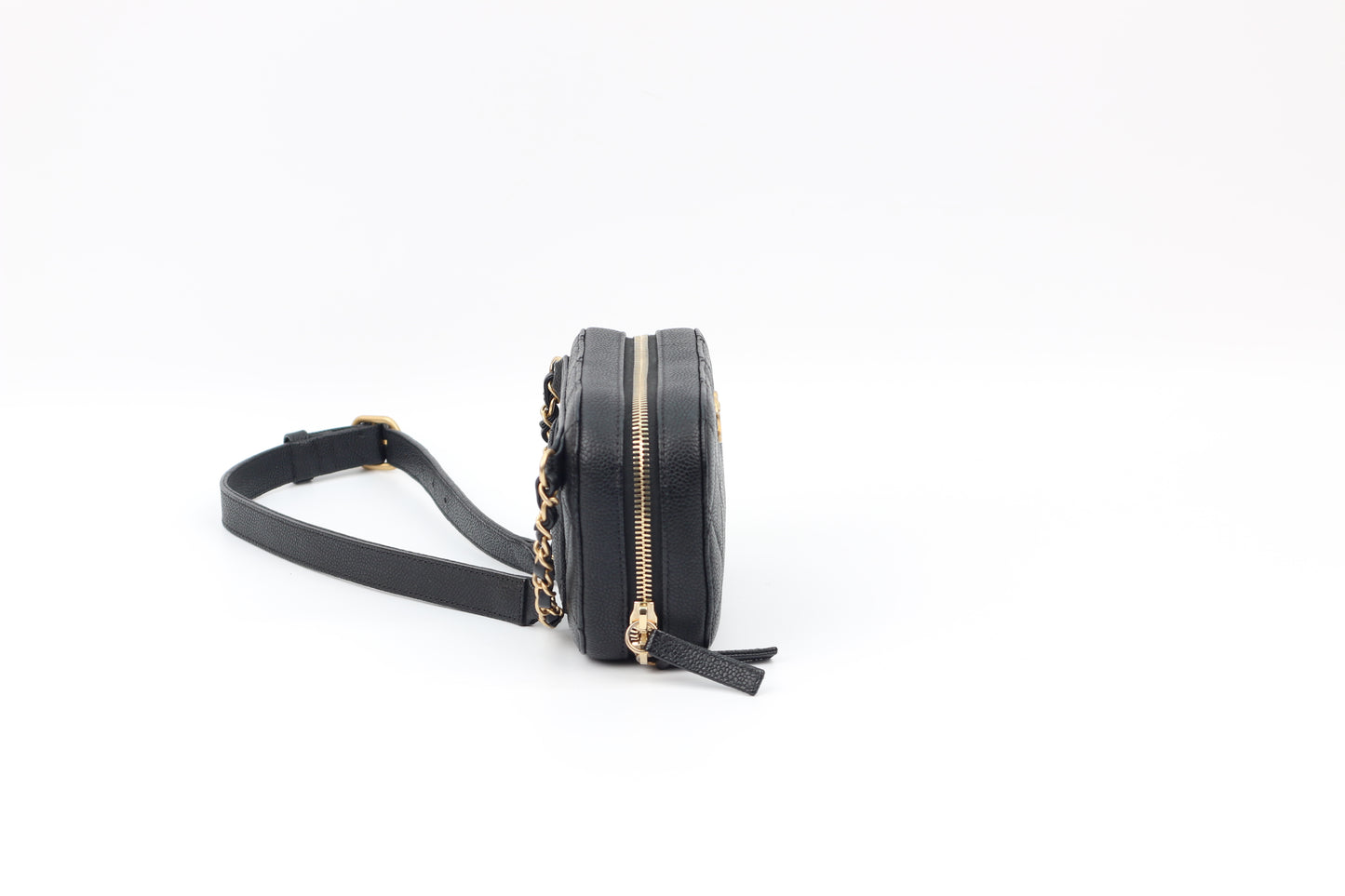 Chanel Black Caviar Gold Hardware CC Chain Camera Mini Belt Bag AS0969 (V38100130H)