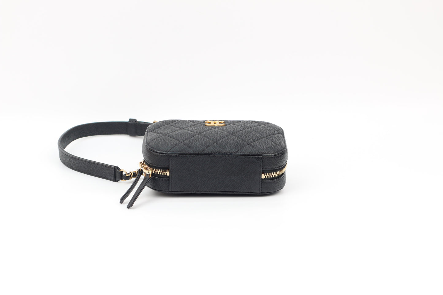 Chanel Black Caviar Gold Hardware CC Chain Camera Mini Belt Bag AS0969 (V38100130H)