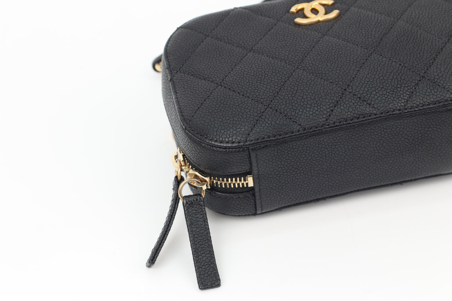 Chanel Black Caviar Gold Hardware CC Chain Camera Mini Belt Bag AS0969 (V38100130H)