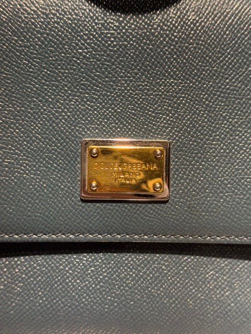 Dolce & Gabbana Dark Green Leather Medium Miss Sicily Top Handle Bag