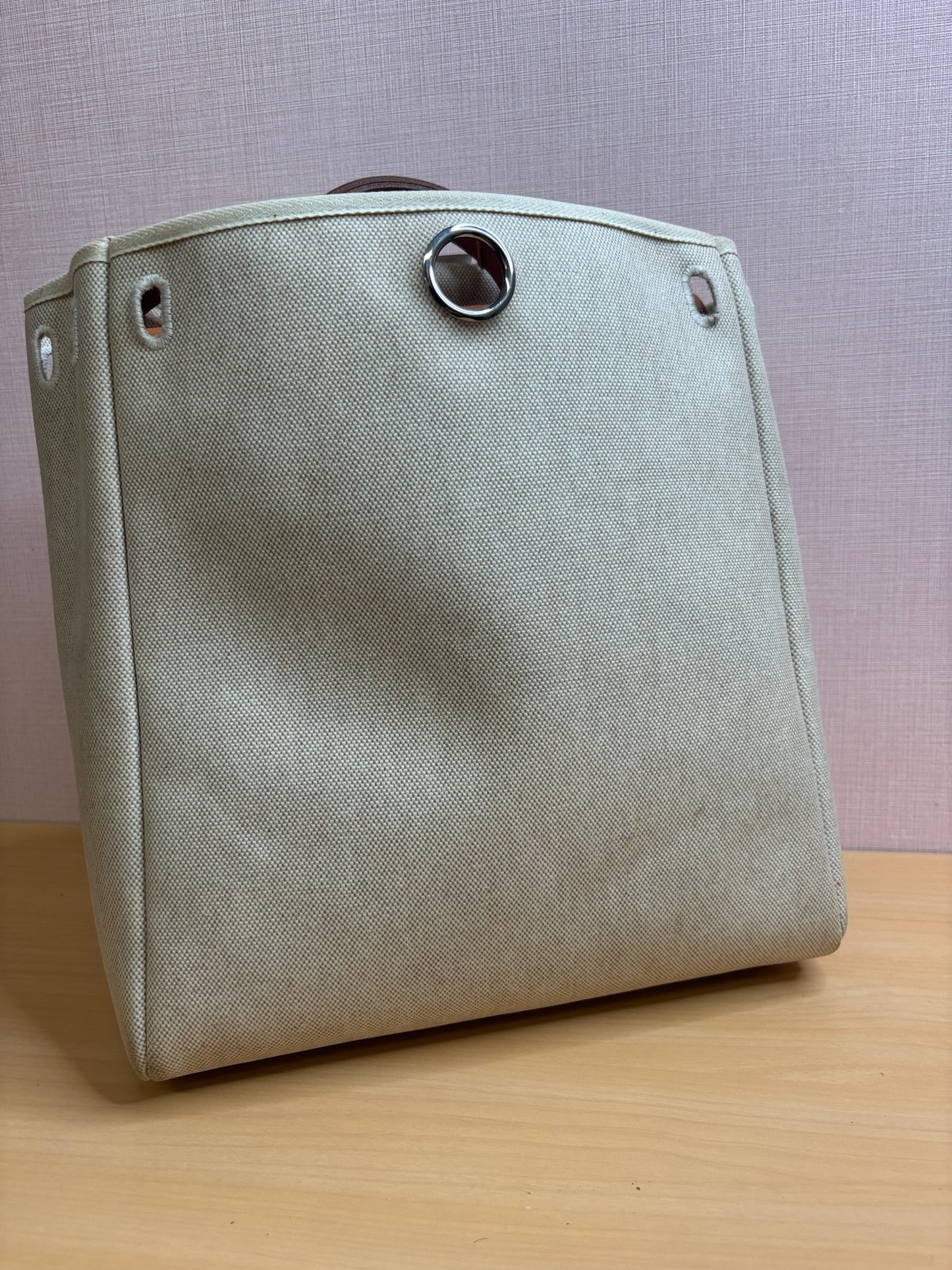 Hermes Herbag in Beige Canvas