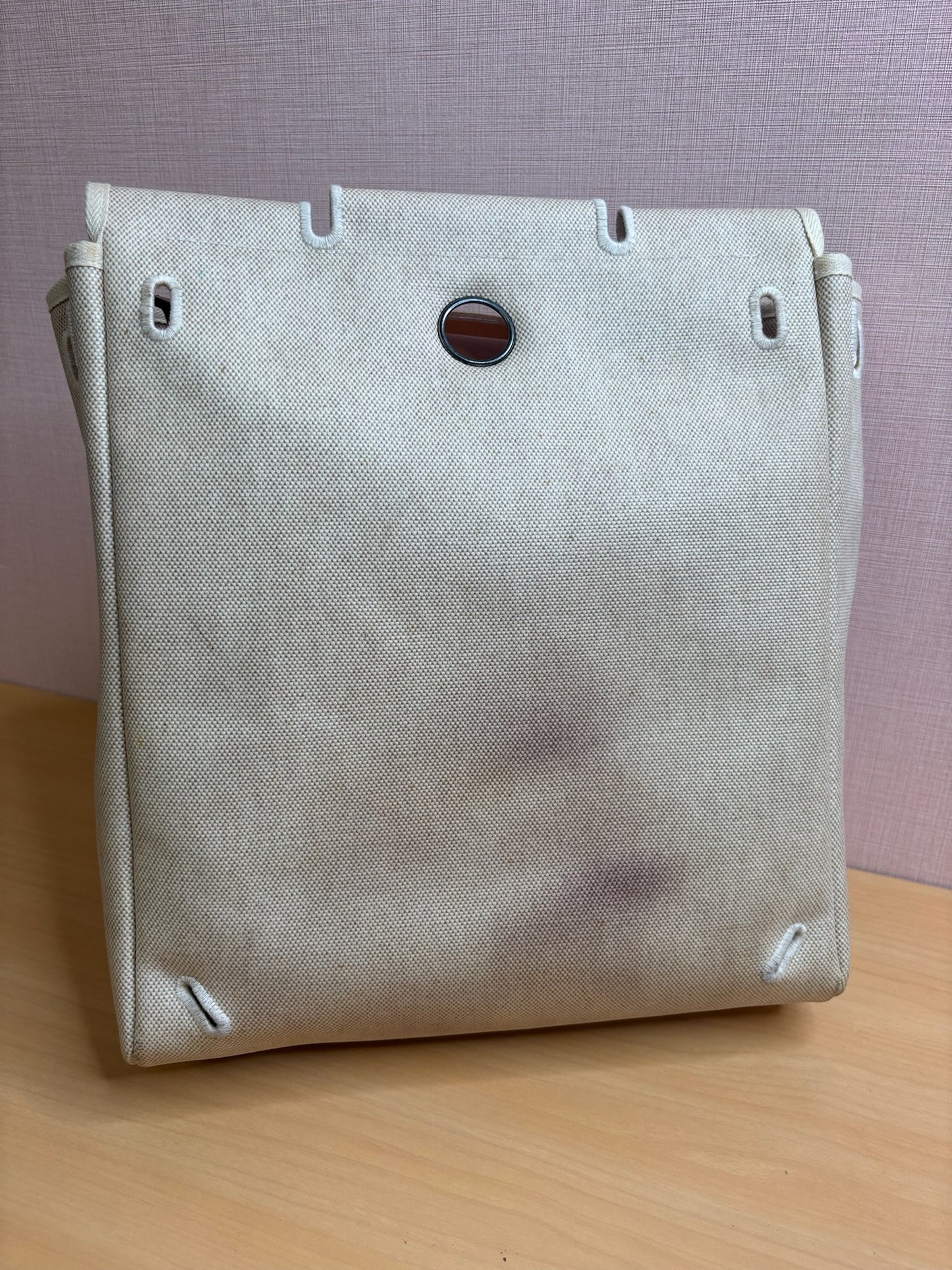 Hermes Herbag in Beige Canvas