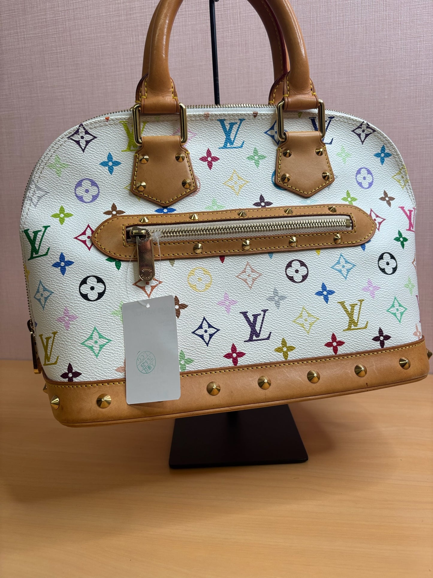 Louis Vuitton x Takashi Murakami White Alma Bag
