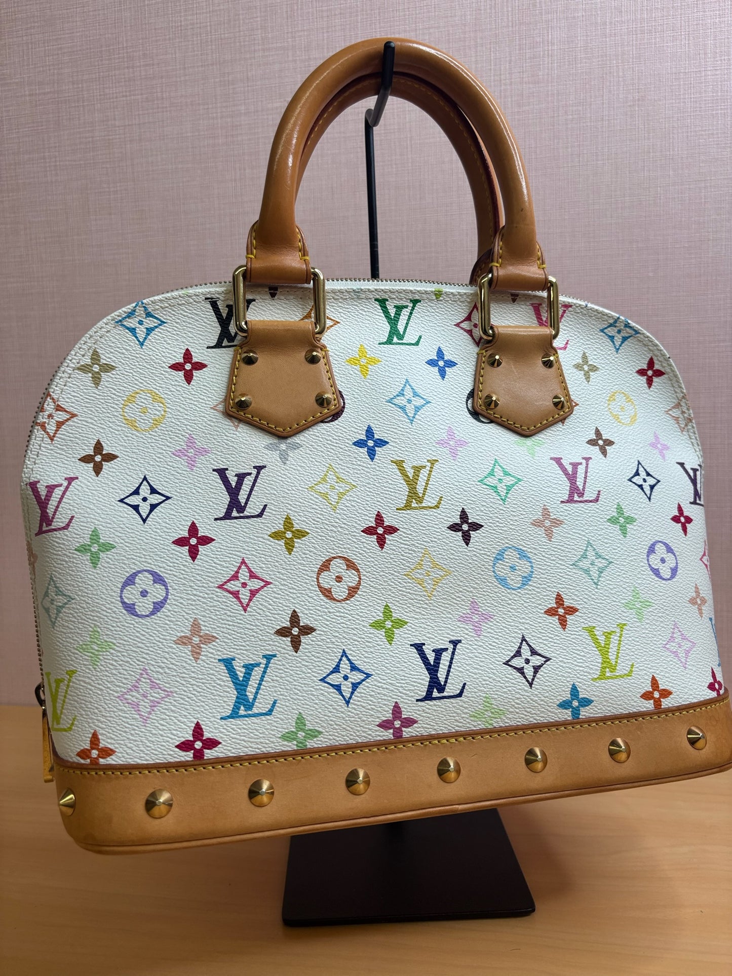 Louis Vuitton x Takashi Murakami White Alma Bag