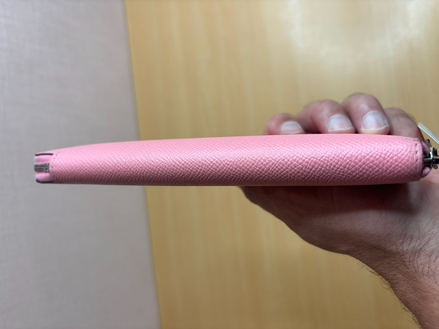 Hermes Silk’In Long Wallet in Pink Epsom Leather
