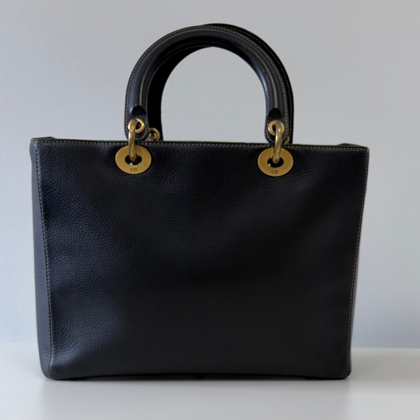 Christian Dior Black Leather Large Lady Dior