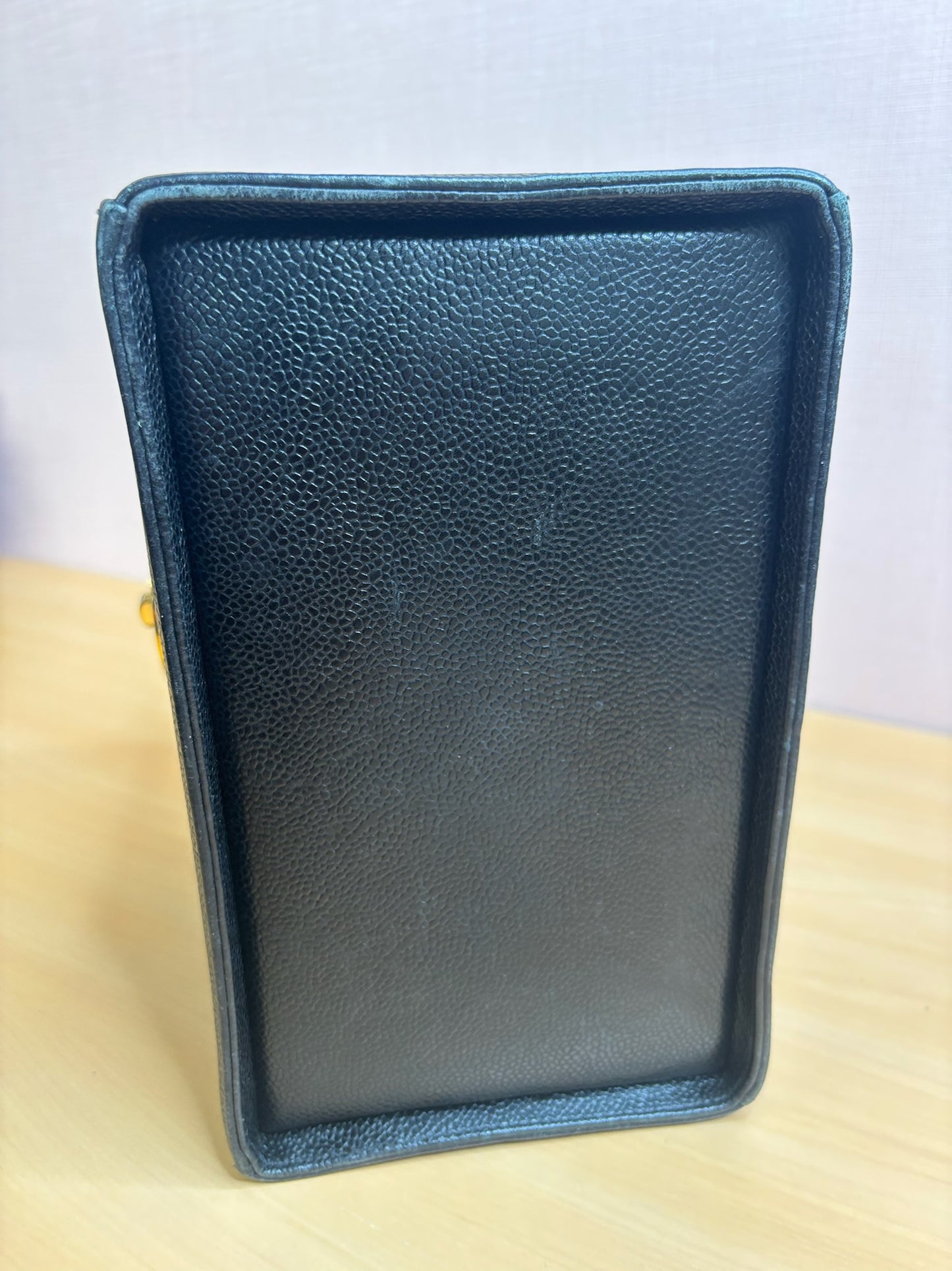 Chanel Black Caviar Leather Vanity Case Bag