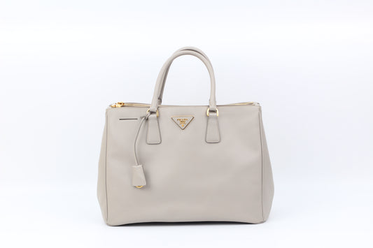 Prada Grey Saffiano Lux Large Tote Bag BN1786 (V01630201P)