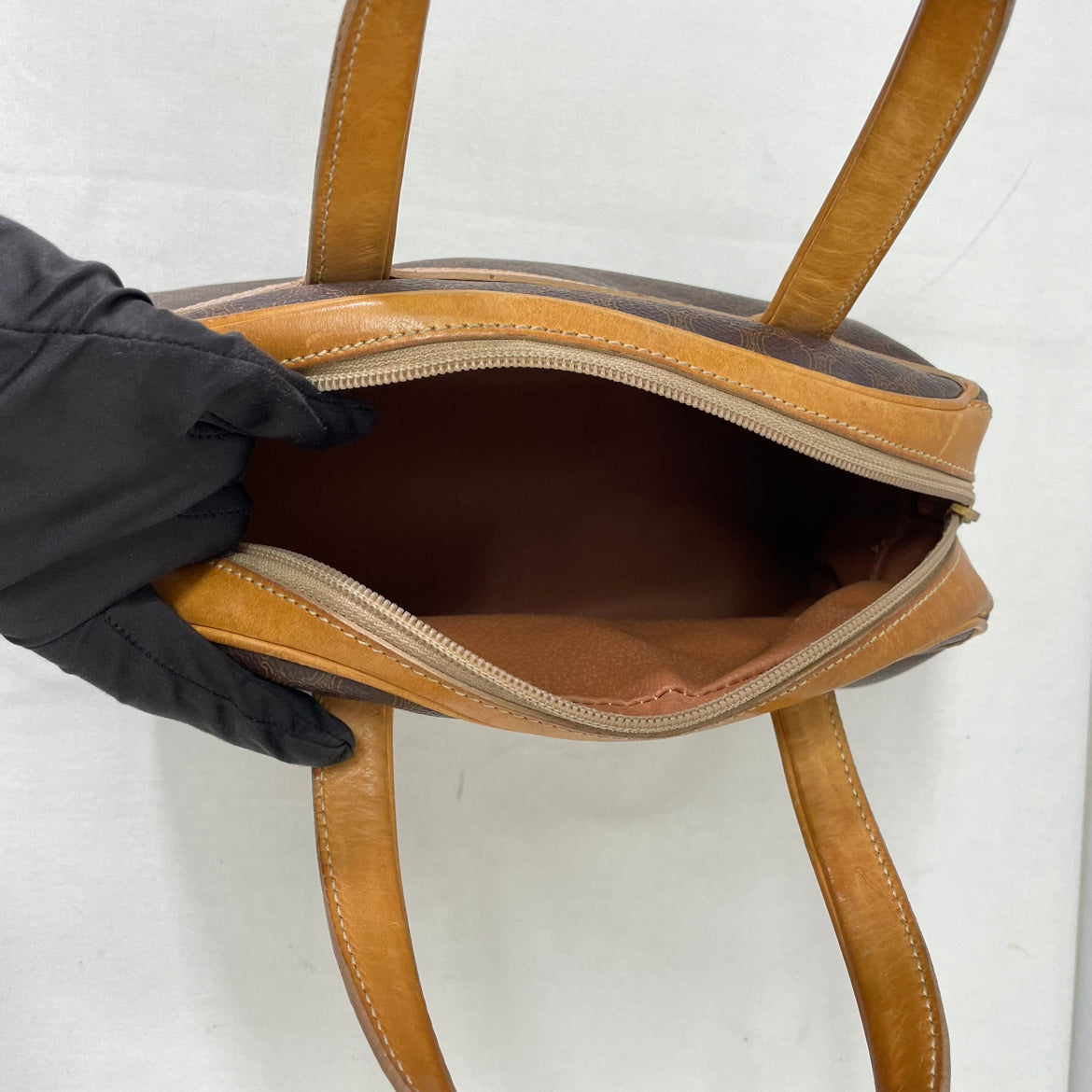 Celine Brown PVC Macadam Blazon Half Moon ONE Tote Bag MC01/1