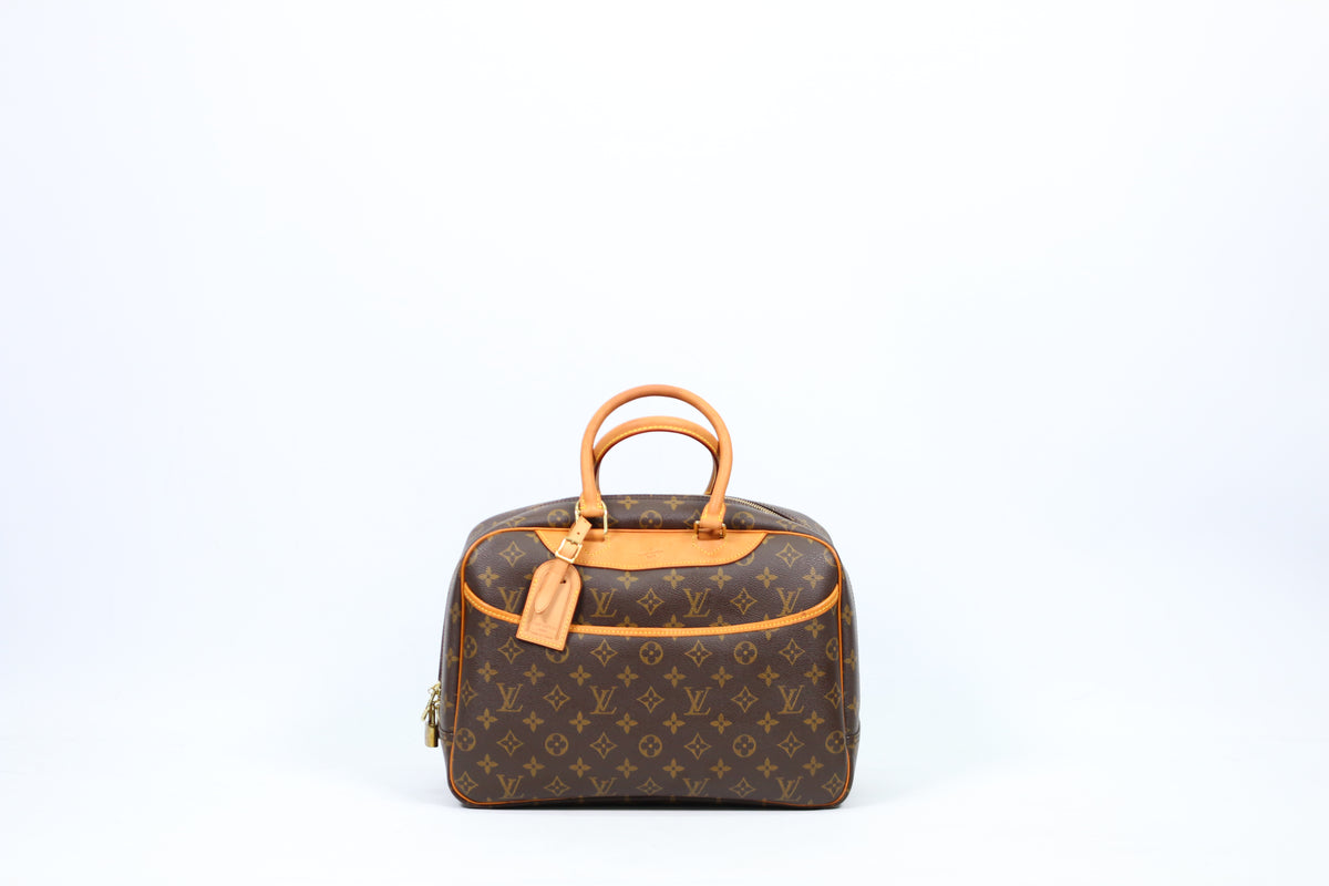 Louis Vuitton Brown PVC Monogram Canvas Bowling Vanity Deauville ONE Tote Bag M47270