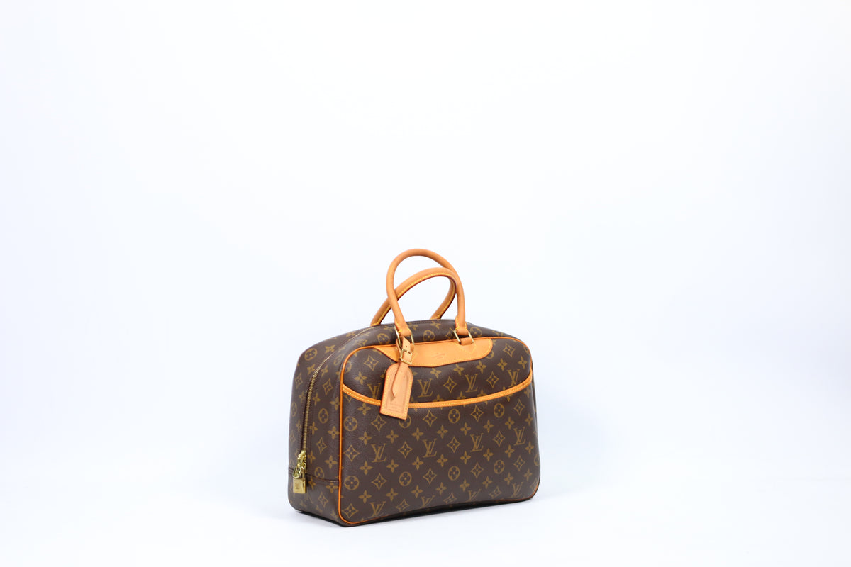 Louis Vuitton Brown PVC Monogram Canvas Bowling Vanity Deauville ONE Tote Bag M47270