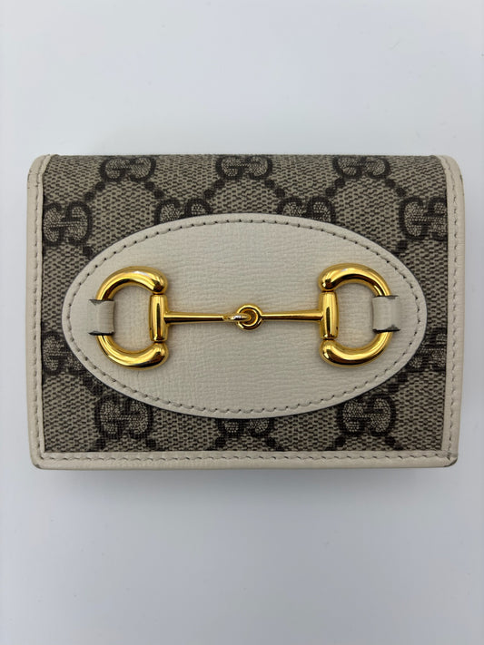 Gucci Horsebit 1955 Card Case Wallet in GG Supreme Canvas