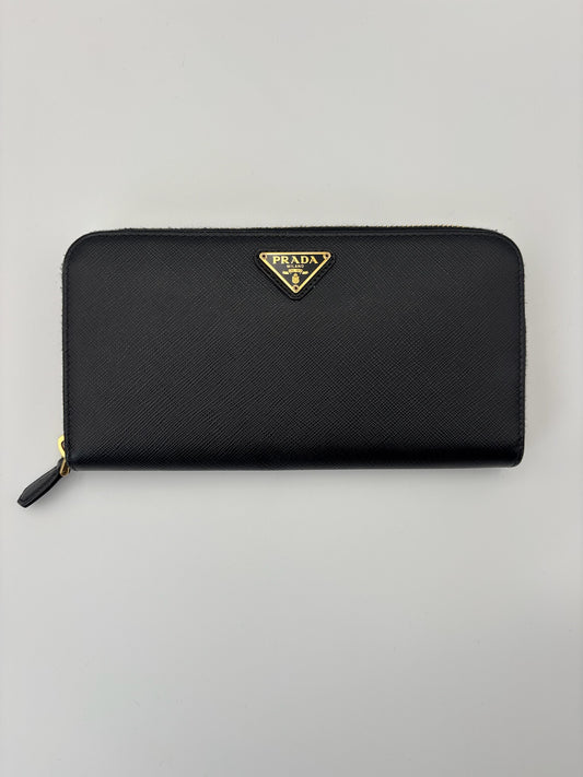 Prada Saffiano Leather Zip-Around Wallet