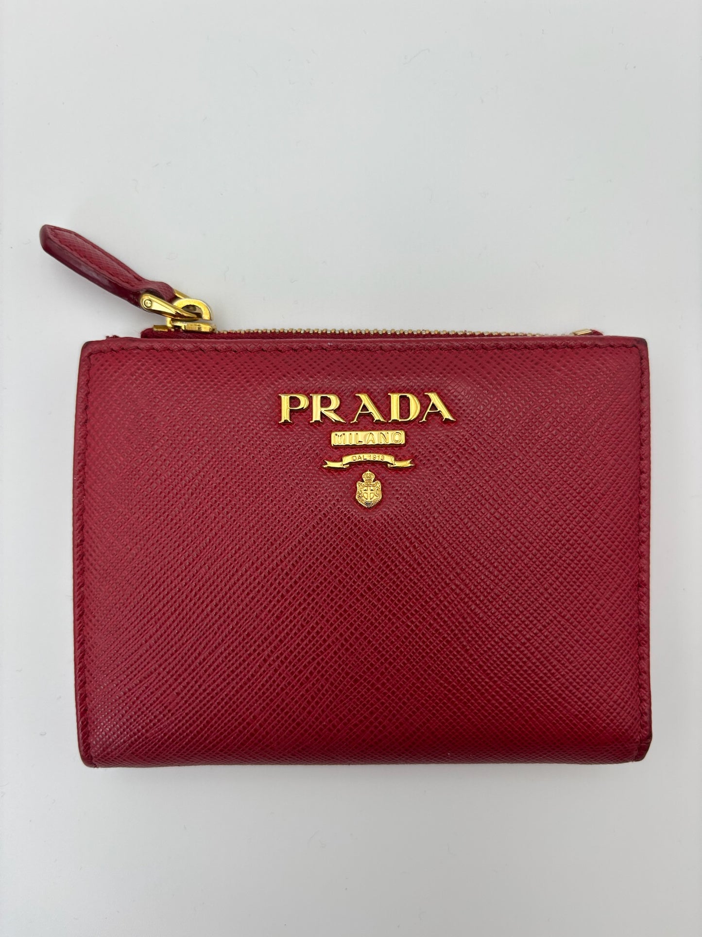 Prada Red Saffiano Leather Wallet