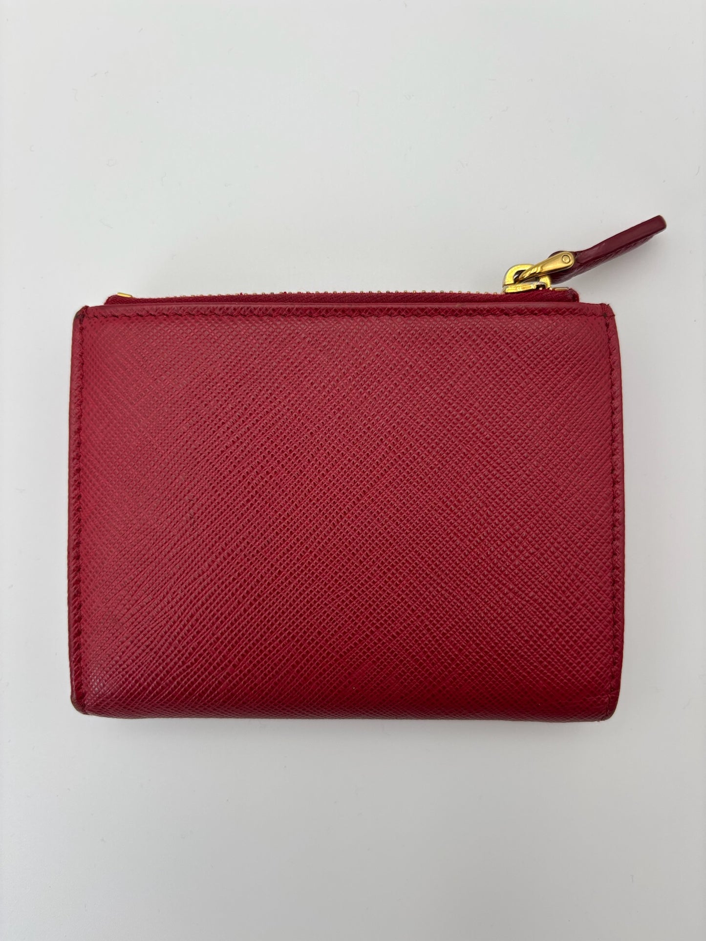 Prada Red Saffiano Leather Wallet