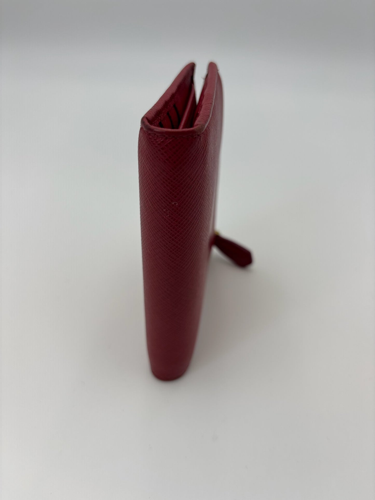 Prada Red Saffiano Leather Wallet