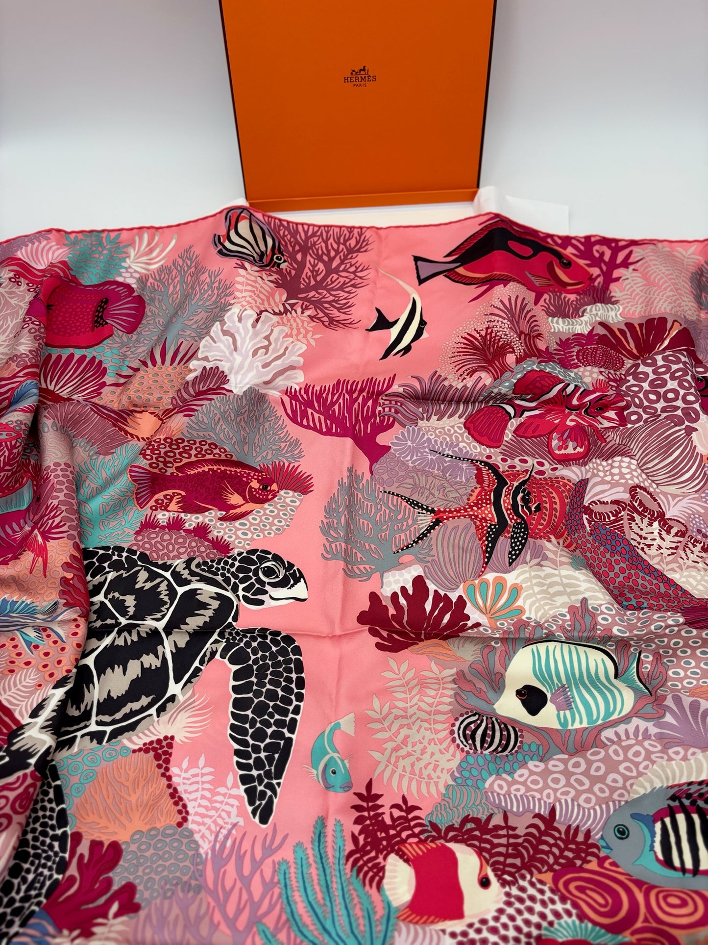 Hermes Under the Waves Silk Scarf