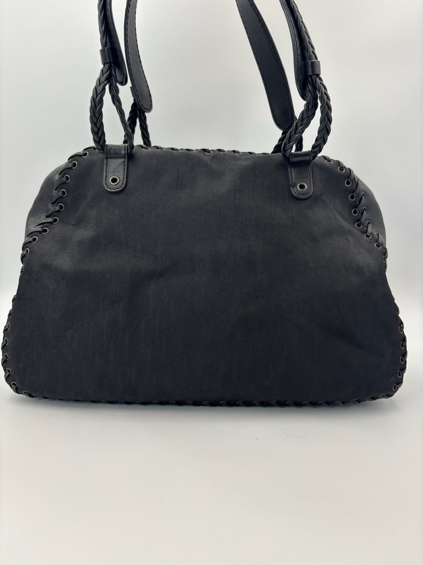 Christian Dior Braided Leather Tote Bag