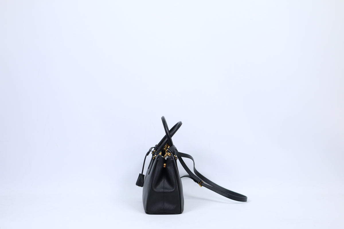 Prada Black Saffiano Galleria Medium Shoulder Bag 1BA863