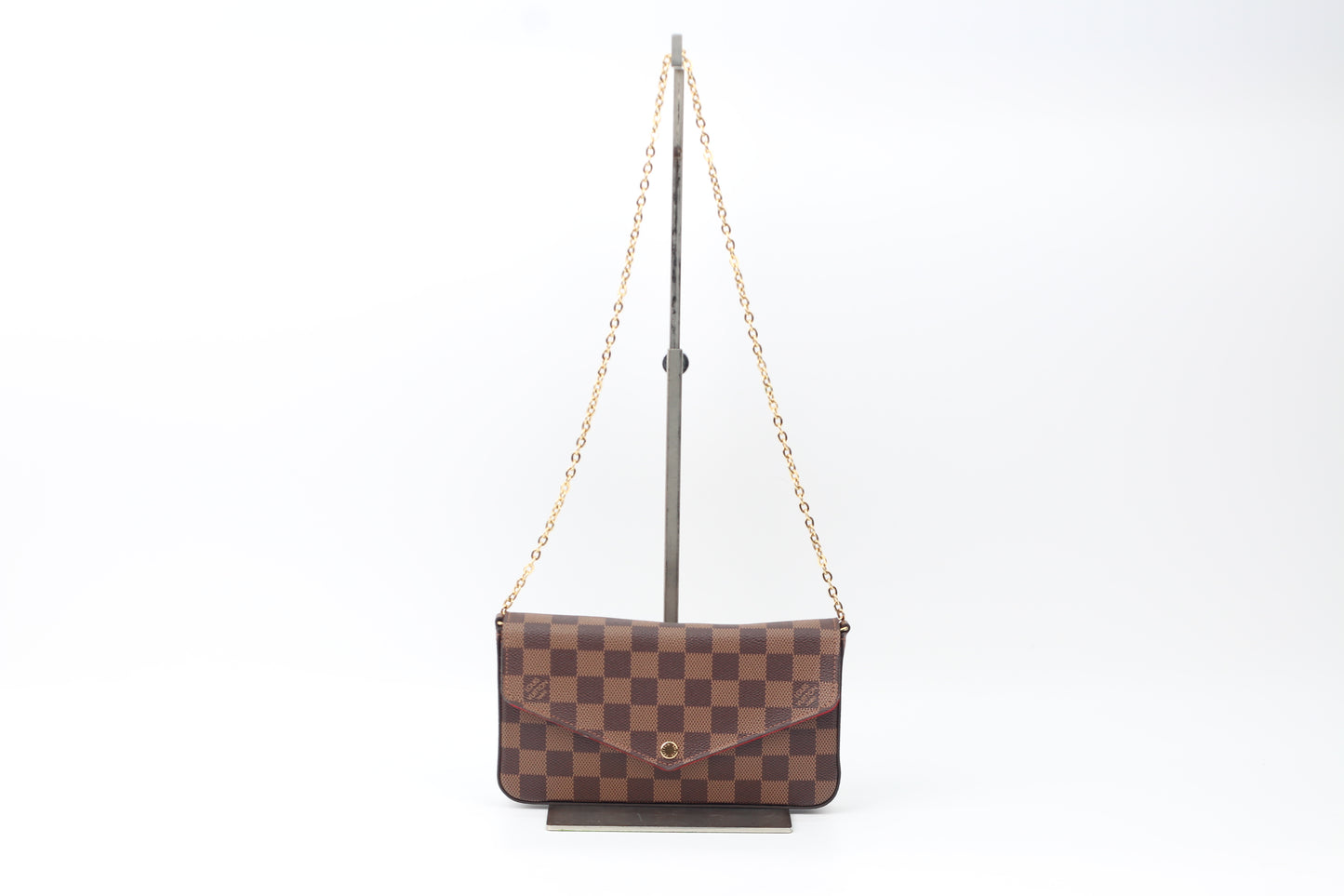 Louis Vuitton Brown PVC Damier Ebene Canvas Pochette Félicie ONE Crossbody Bag N63032 (V1295209HL)
