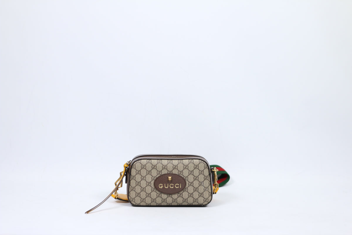 Gucci Brown PVC GG Supreme Canvas Neo Vintage Messenger ONE Crossbody Bag 476466