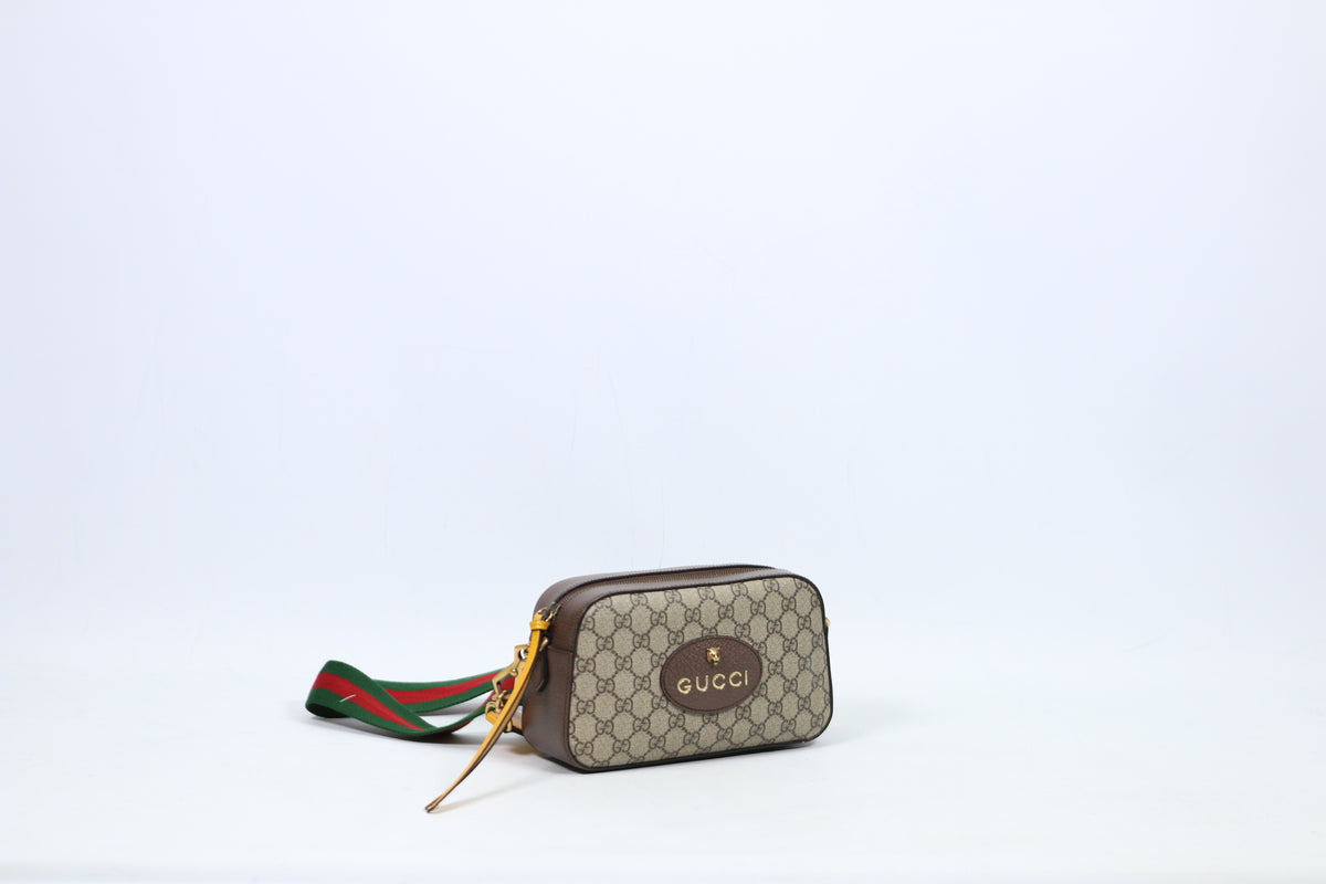 Gucci Brown PVC GG Supreme Canvas Neo Vintage Messenger ONE Crossbody Bag 476466