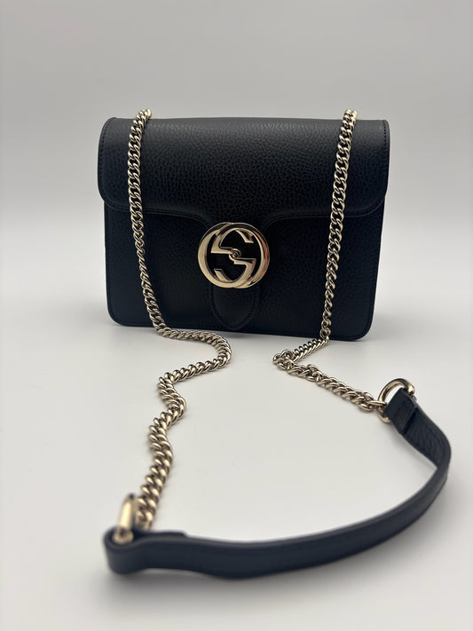 Gucci Interlocking G Leather Shoulder Bag