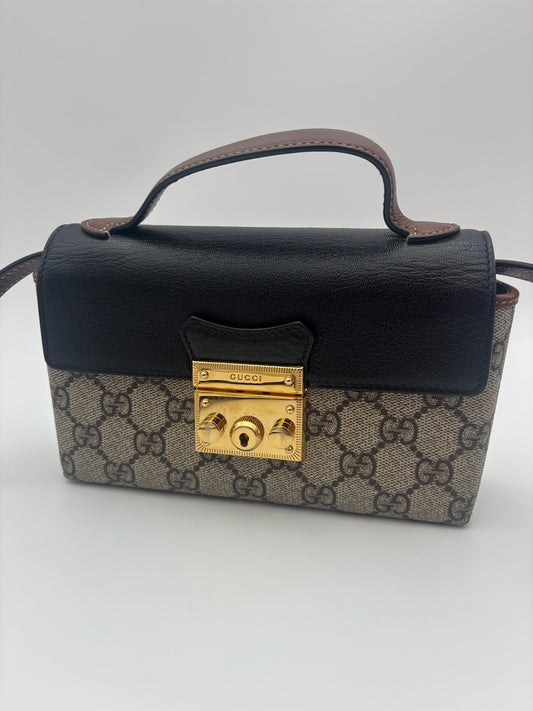 Gucci GG Supreme Mini Padlock Top Handle Bag