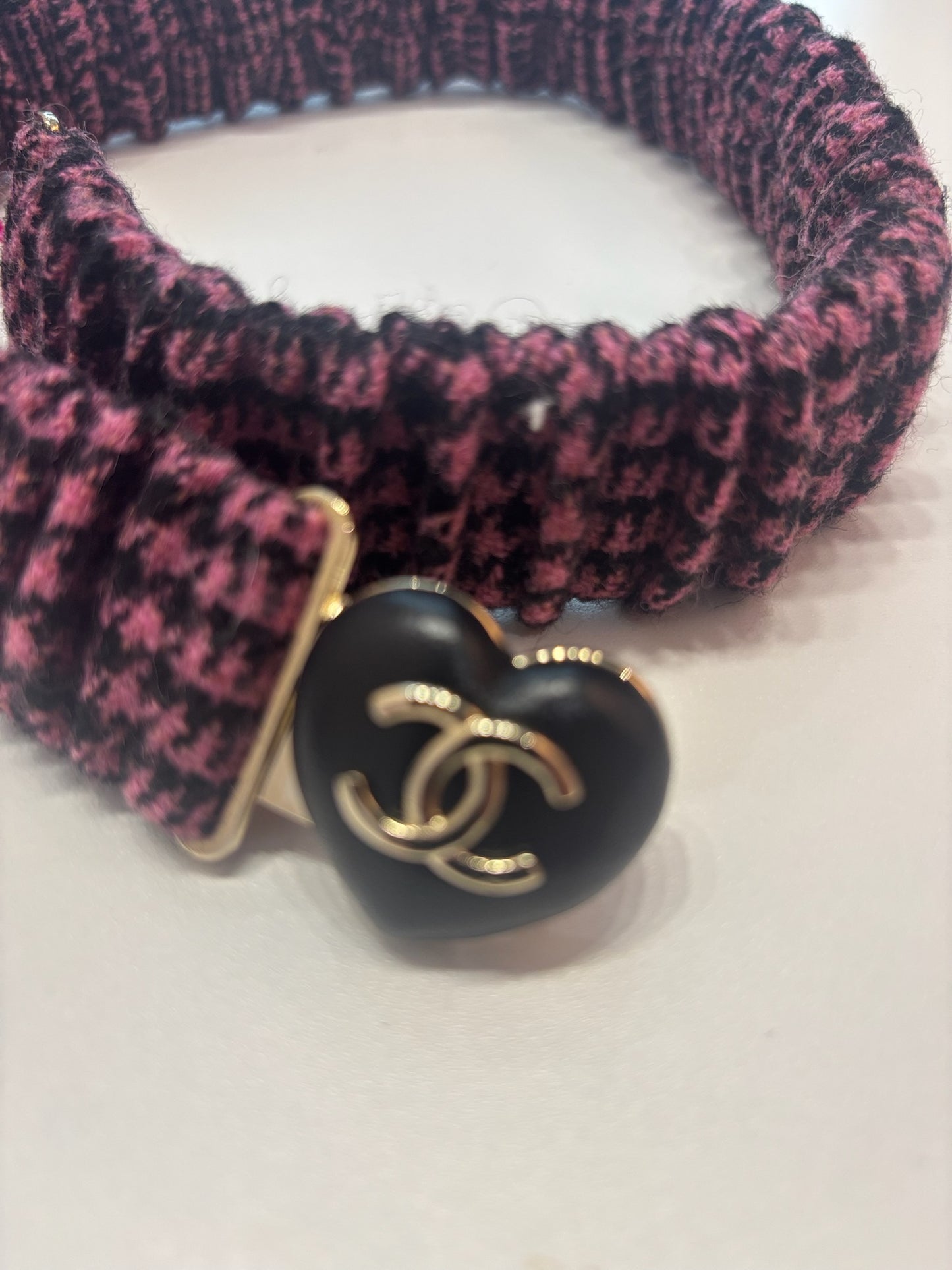 Chanel 22K Pink Tweed Heart Belt (JP)