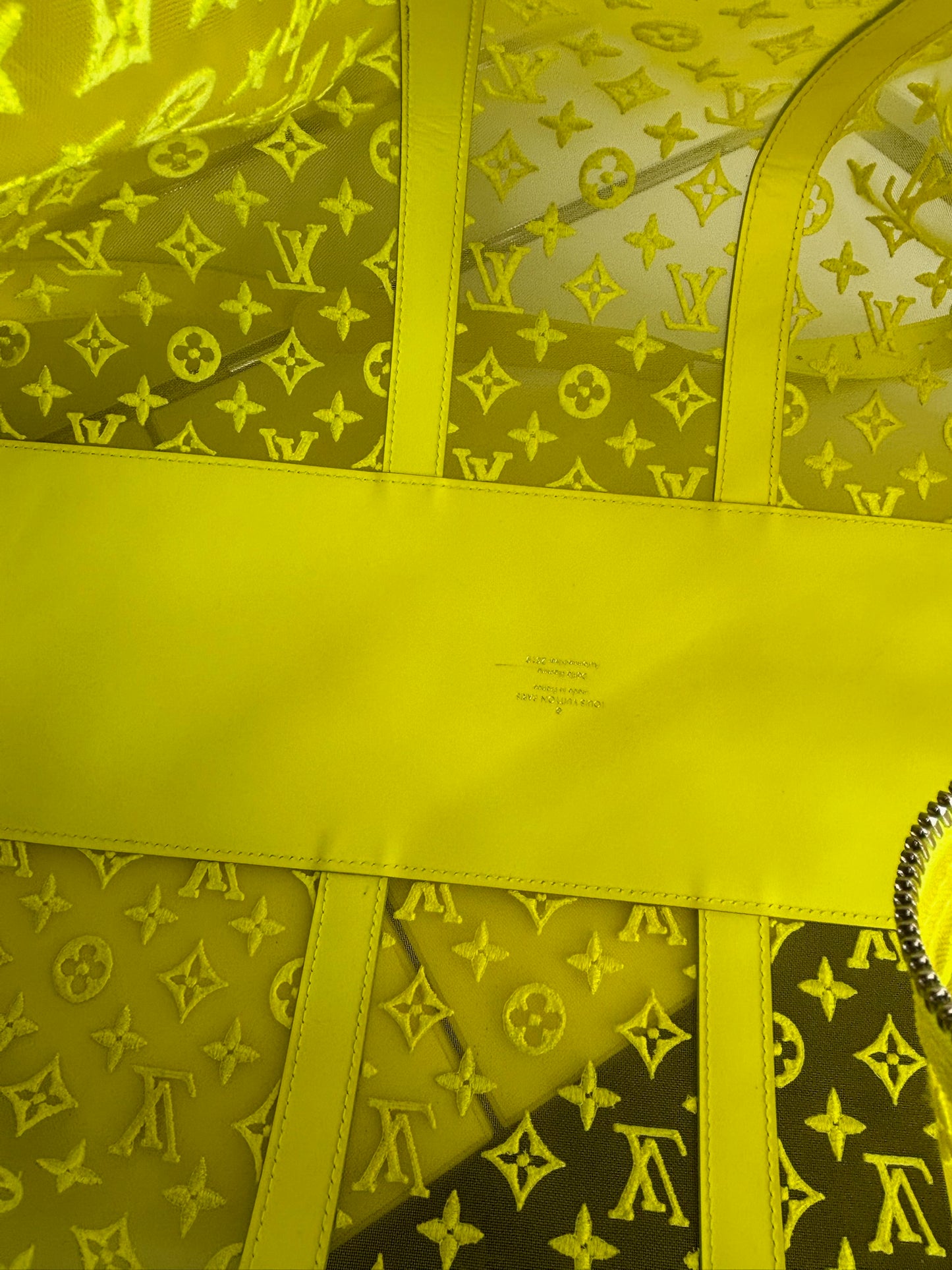 Louis Vuitton Keepall 50 Virgil Abloh Yellow Mesh Boston Bag (JP)