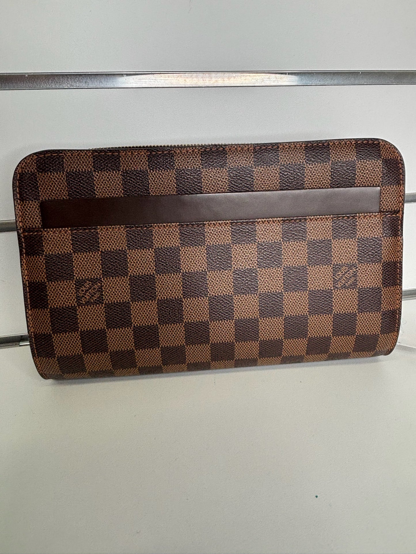 Louis Vuitton Pochette Saint Louis Clutch in Damier Ebene Canvas (SN1121) (JP)