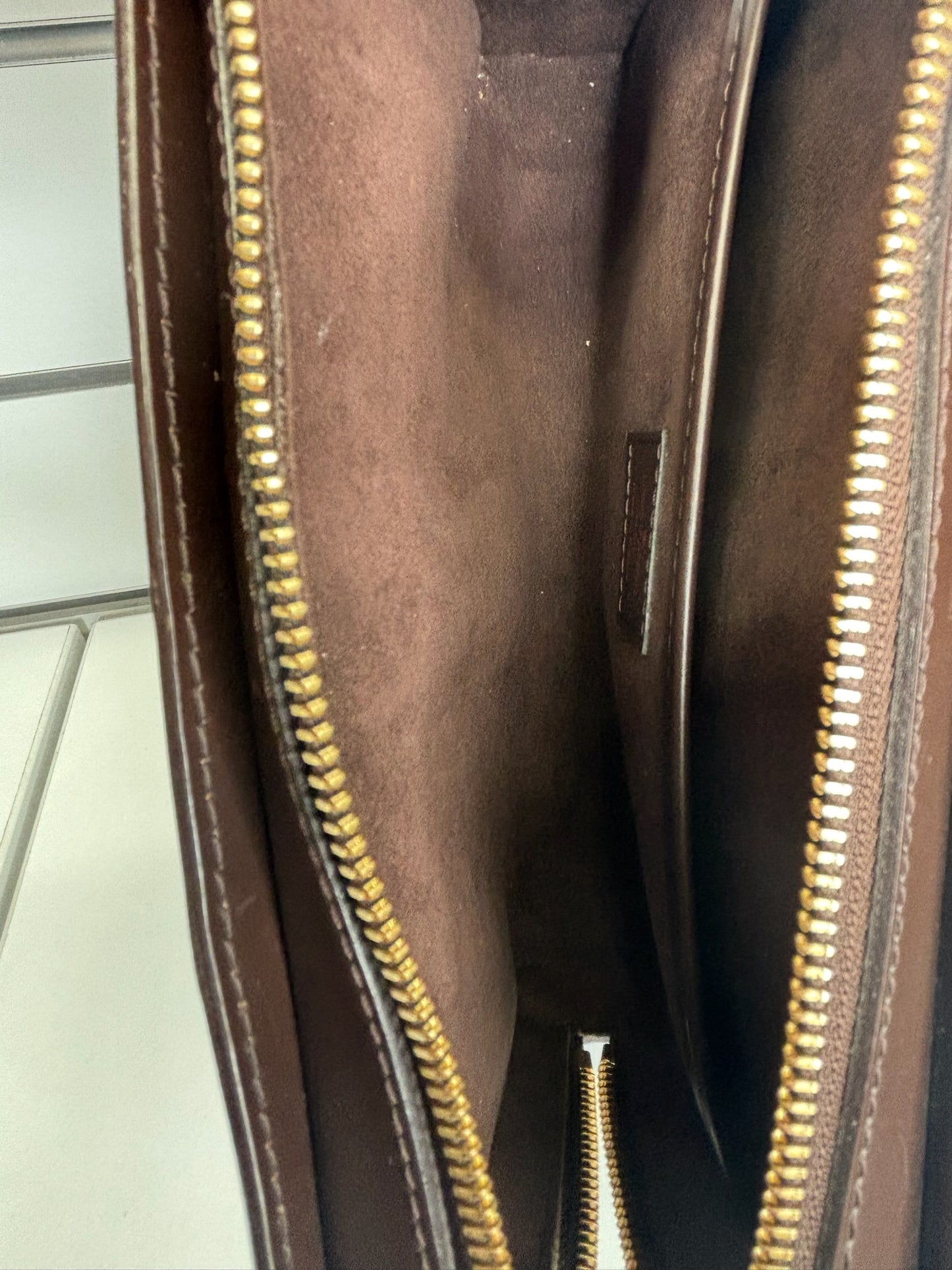 Louis Vuitton Pochette Saint Louis Clutch in Damier Ebene Canvas (SN1121) (JP)