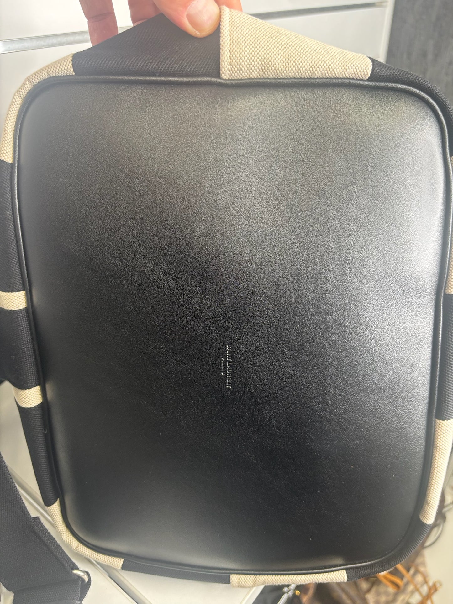 Saint Laurent Rive Gauche Striped Canvas Sling Bag (JP)
