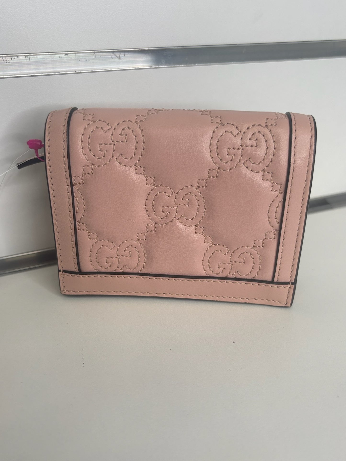 Gucci GG Matelassé Card Case Wallet in Light Pink (JP)