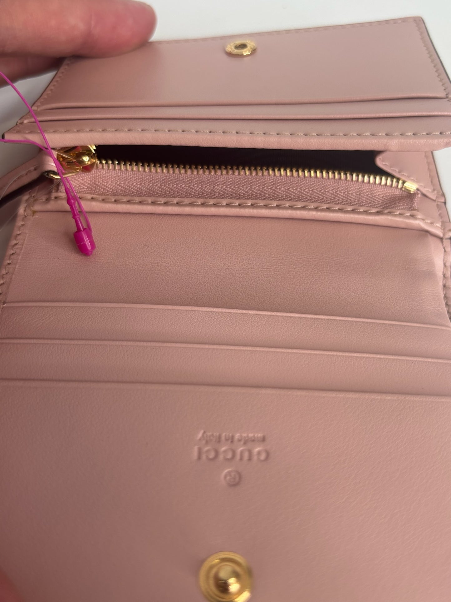 Gucci GG Matelassé Card Case Wallet in Light Pink (JP)