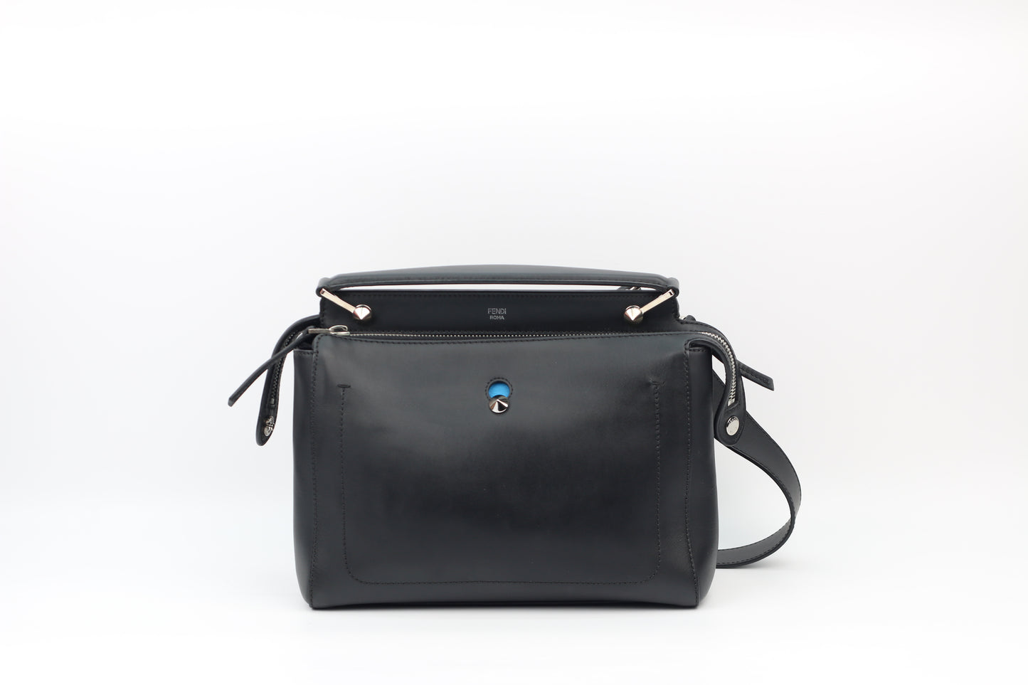 Fendi Black Leather Dotcom One Shoulder Bag 8BN293 (V9618218P)