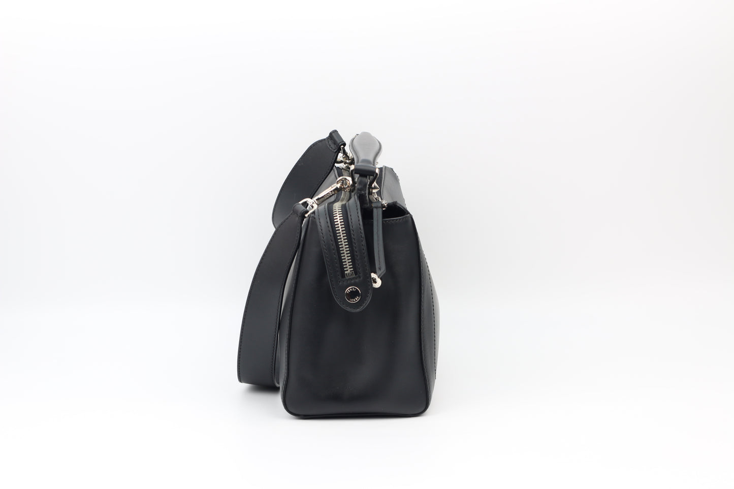 Fendi Black Leather Dotcom One Shoulder Bag 8BN293 (V9618218P)