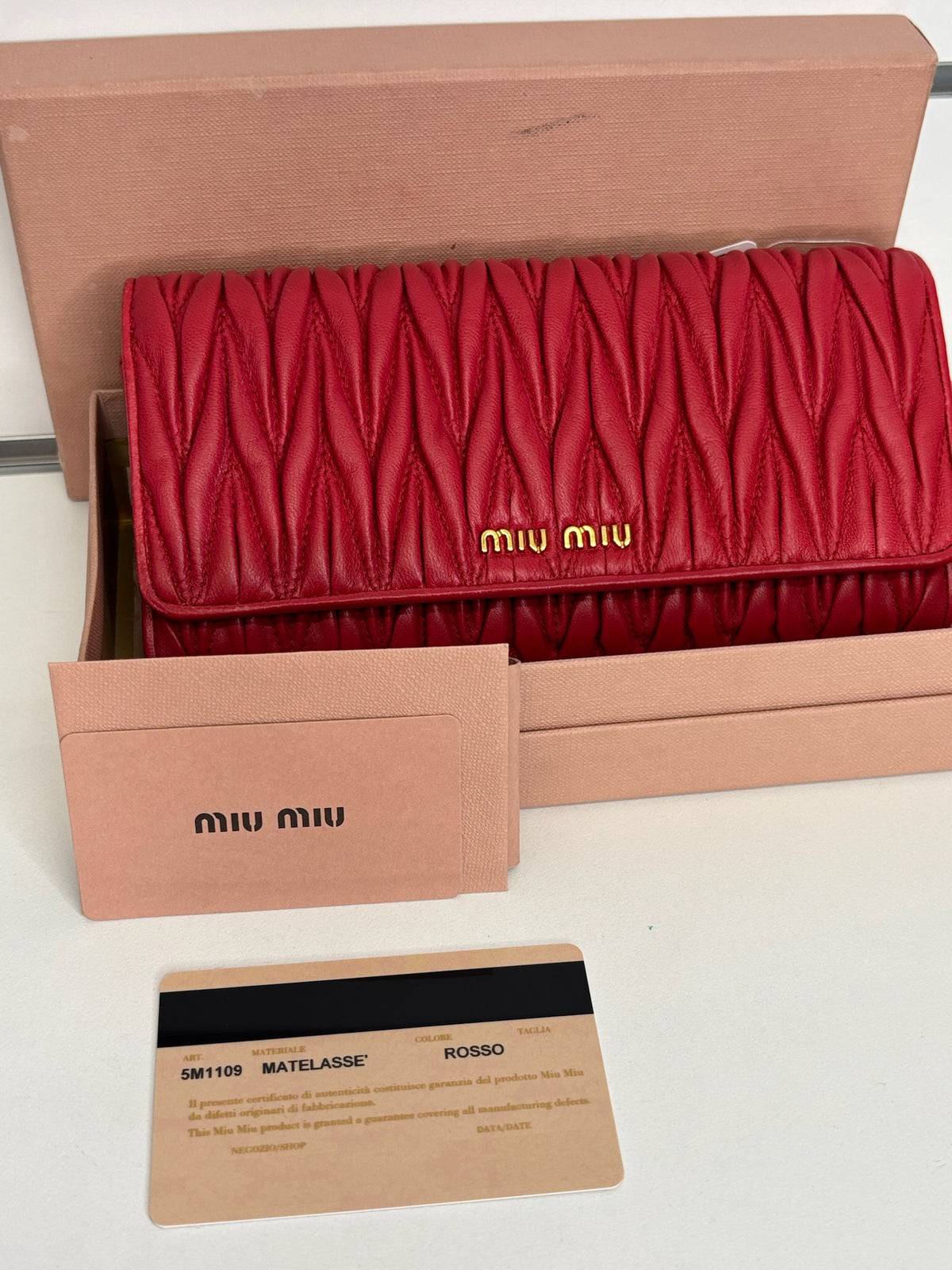 Miu Miu Matelassé Long Flap Wallet (JP)