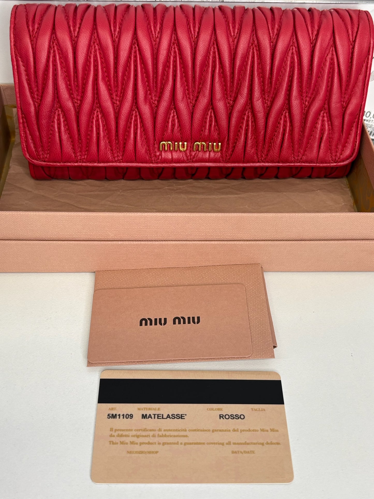 Miu Miu Matelassé Long Flap Wallet (JP)