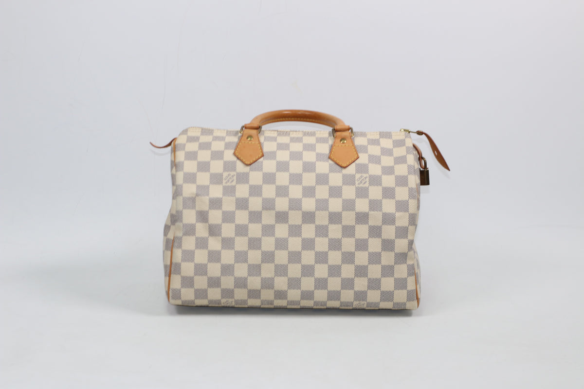 Louis Vuitton Beige PVC Damier Azur Speedy 30 Tote Bag N41533