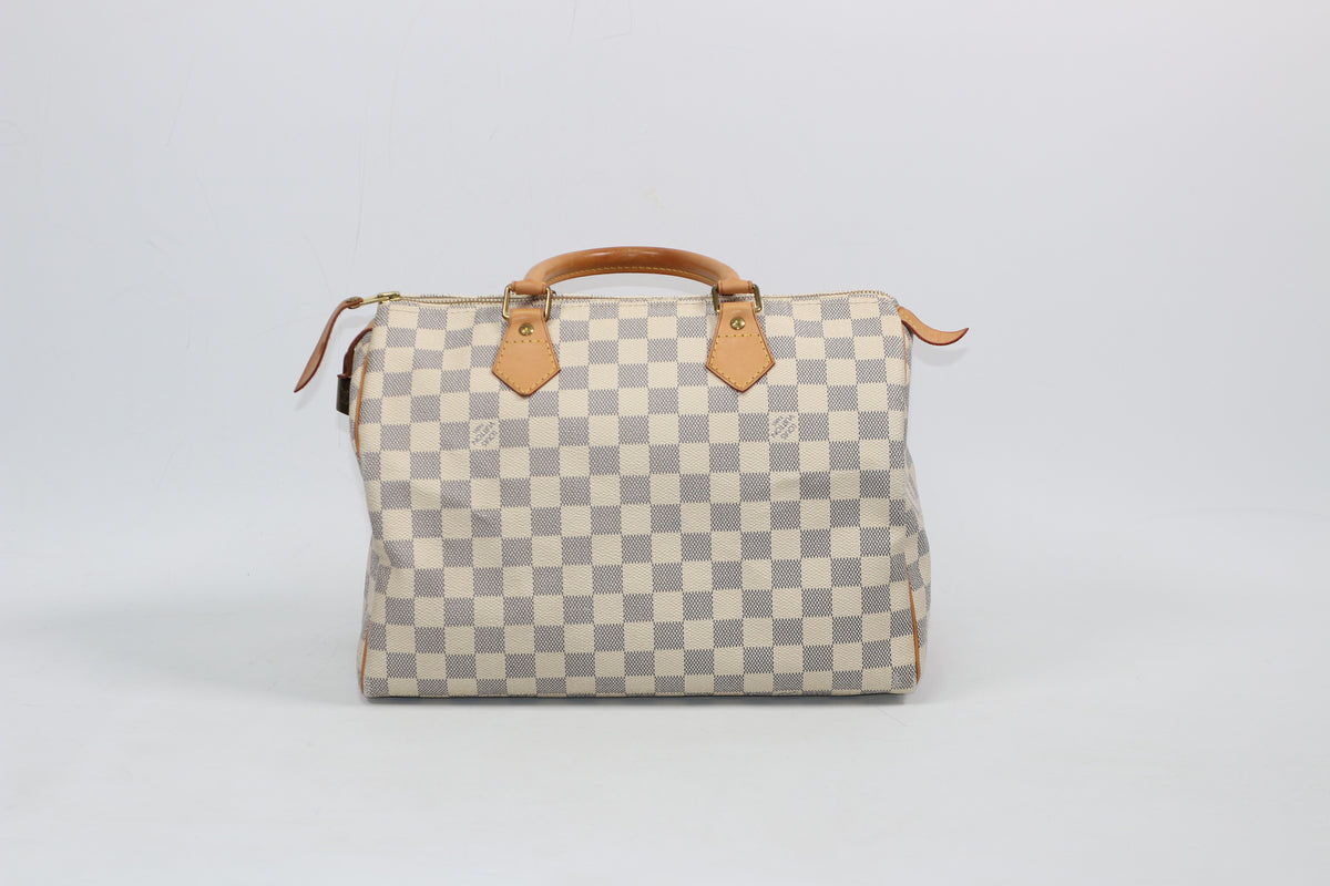 Louis Vuitton Beige PVC Damier Azur Speedy 30 Tote Bag N41533