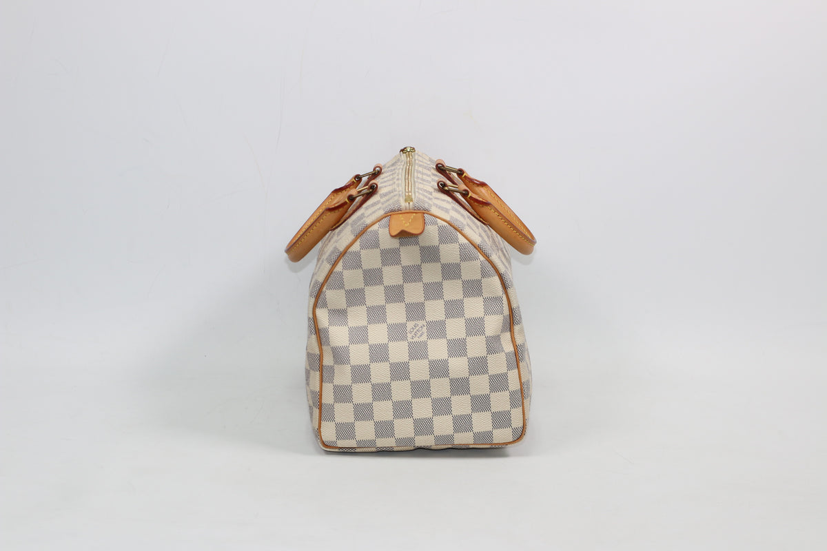 Louis Vuitton Beige PVC Damier Azur Speedy 30 Tote Bag N41533