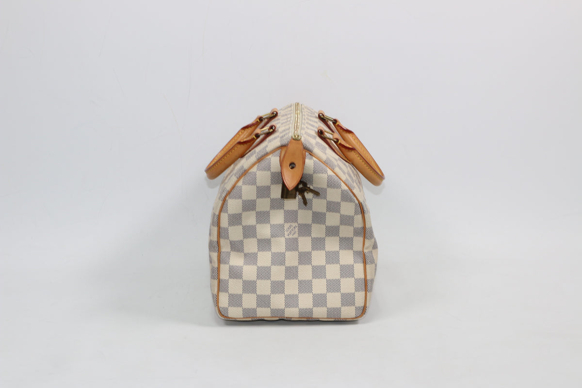 Louis Vuitton Beige PVC Damier Azur Speedy 30 Tote Bag N41533