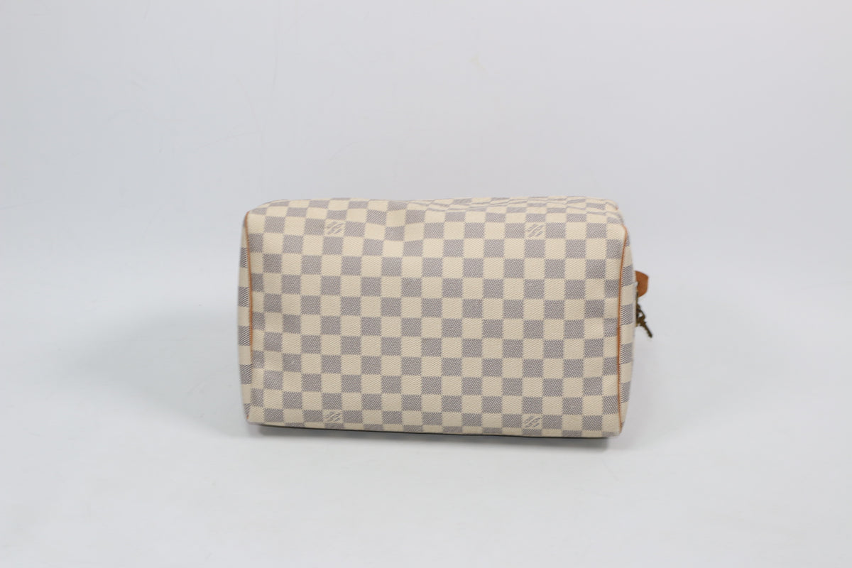 Louis Vuitton Beige PVC Damier Azur Speedy 30 Tote Bag N41533