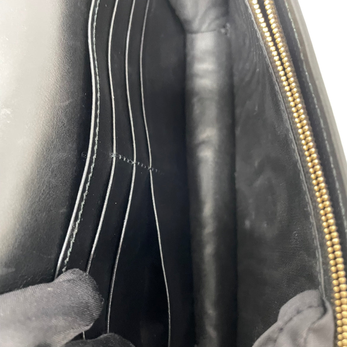 Gucci Black Leather GG Chain Wallet ONE Crossbody Bag 723787