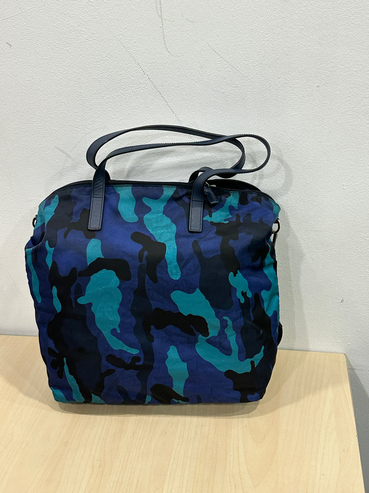 Prada Blue Tessuto Camouflage Nylon ONE Shoulder Bag 1BZ001