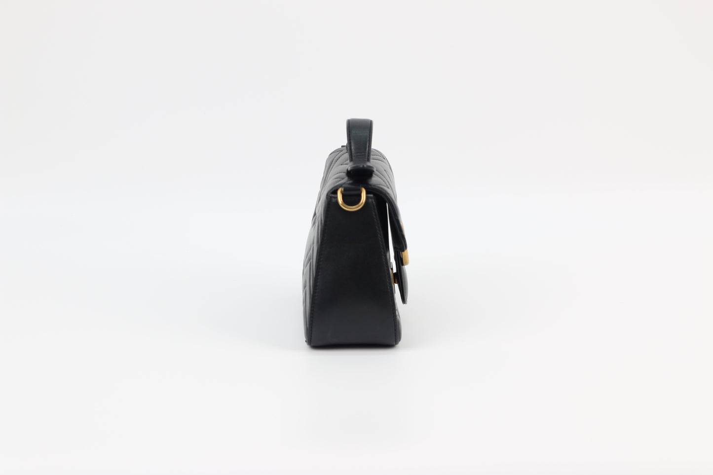Gucci Black Leather GG Marmont Mini Top Handle Bag 547260 (B072100728P)