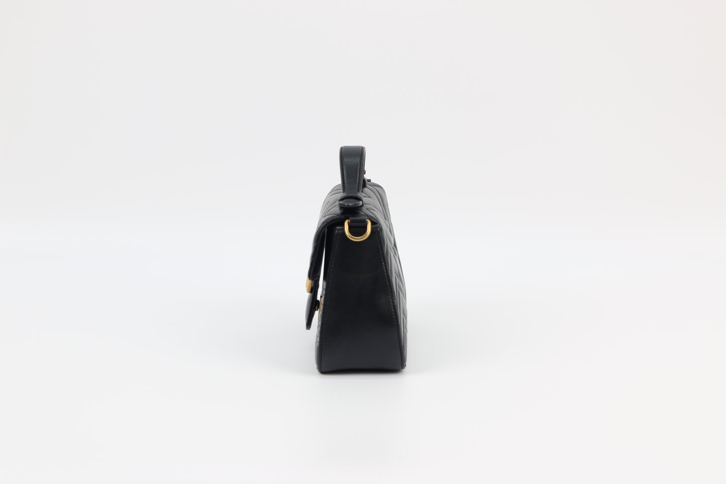 Gucci Black Leather GG Marmont Mini Top Handle Bag 547260 (B072100728P)