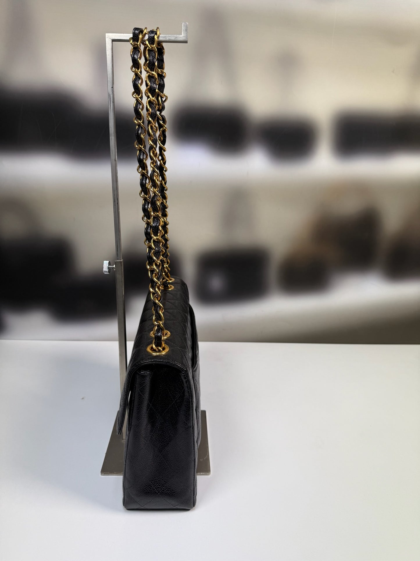 Chanel Caviar leather Jumbo Classic single flap handbag